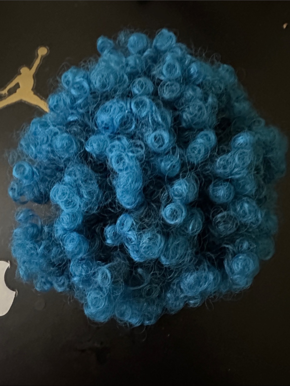 Bright Teal Curly Afro puff drawstring ponytail 8 inch